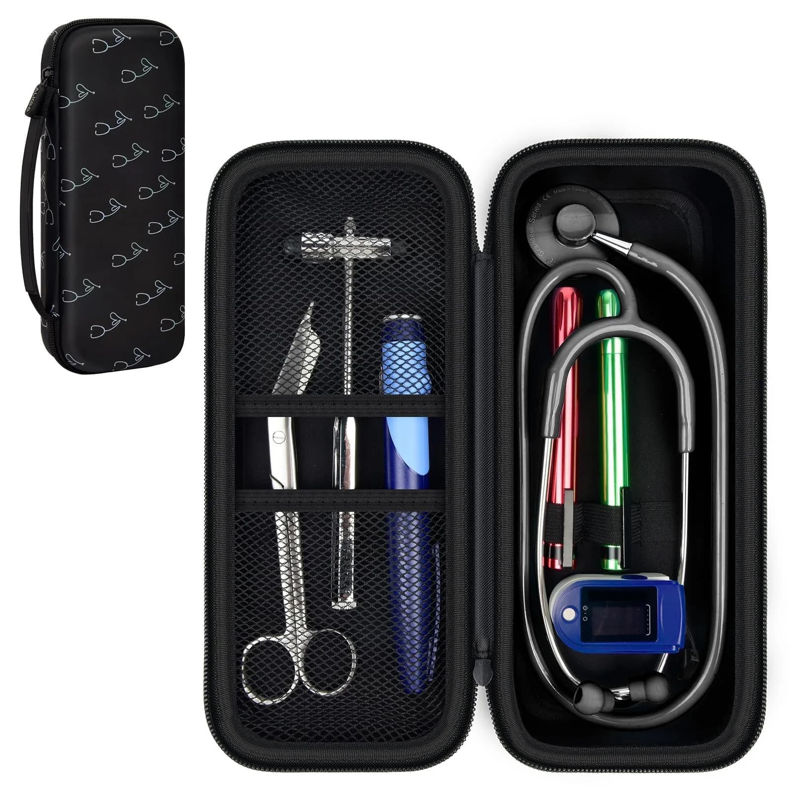 ALKOO Stethoscope Case for 3M Littmann Classic III/Cardiology IV, Blackheart | Hard Shell Protection for Medical Professionals — Multi-Color