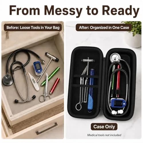 ALKOO Stethoscope Case for 3M Littmann Classic III/Cardiology IV, Blackheart | Hard Shell Protection for Medical Professionals thumbnail 7