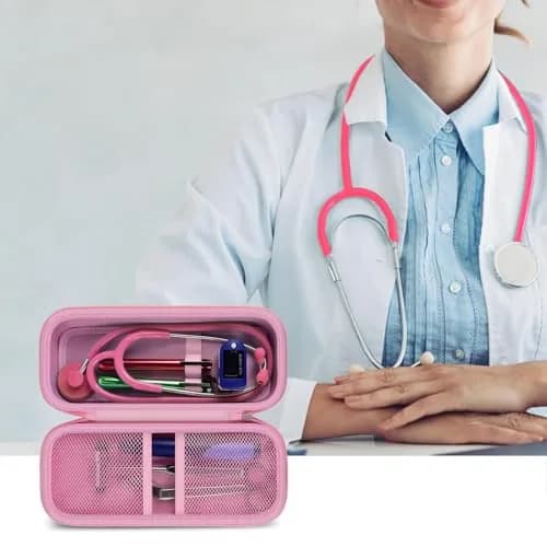 ALKOO Stethoscope Case for 3M Littmann Classic III/Cardiology IV & MDF, Pink | Heavy Duty EVA Hard Shell Organizer with Smart Storage for Medical Professionals thumbnail 9