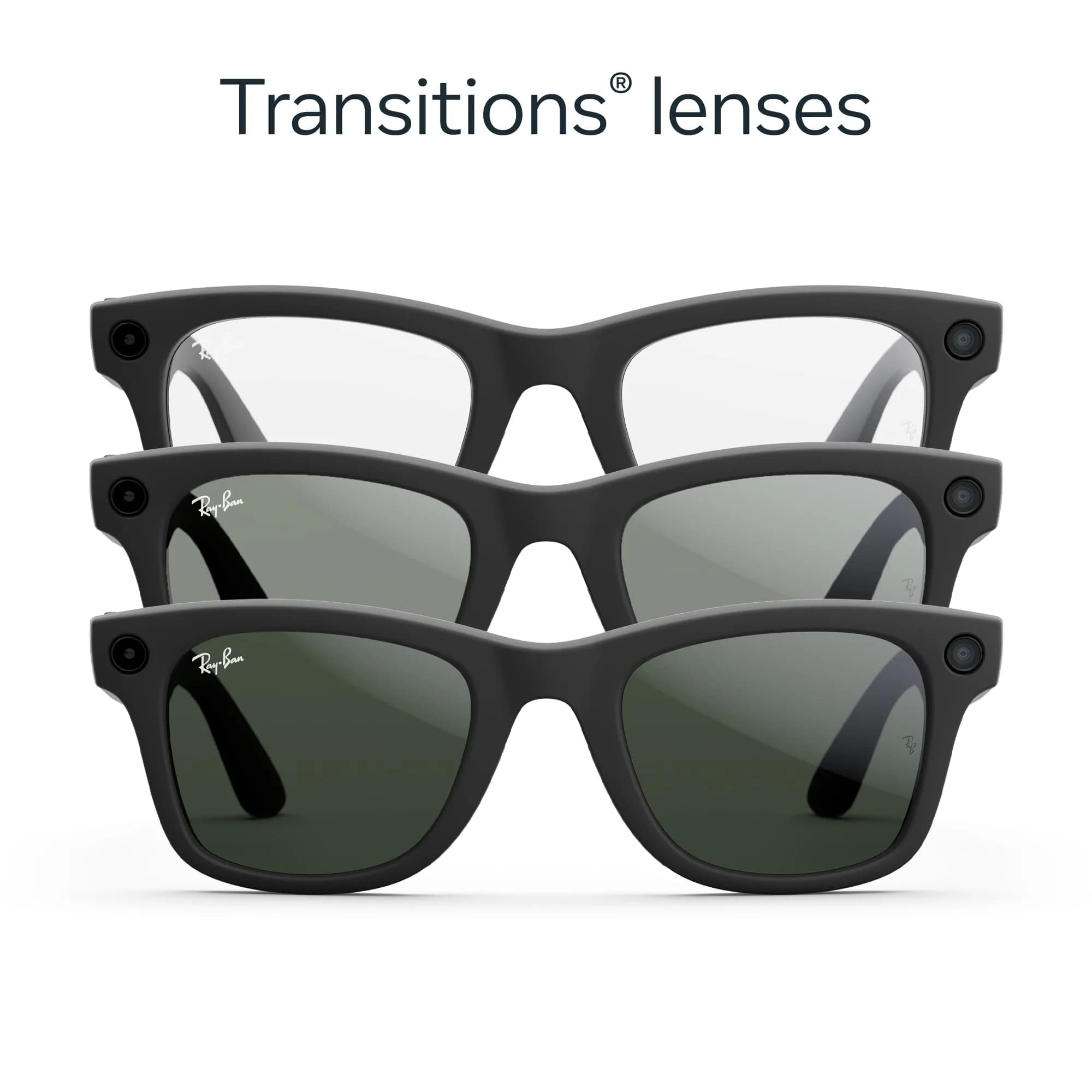 Ray-Ban Meta Wayfarer Smart AI Glasses (Large, Matte Black) | Wearable Technology with Meta AI & Transitions Lenses - view 2