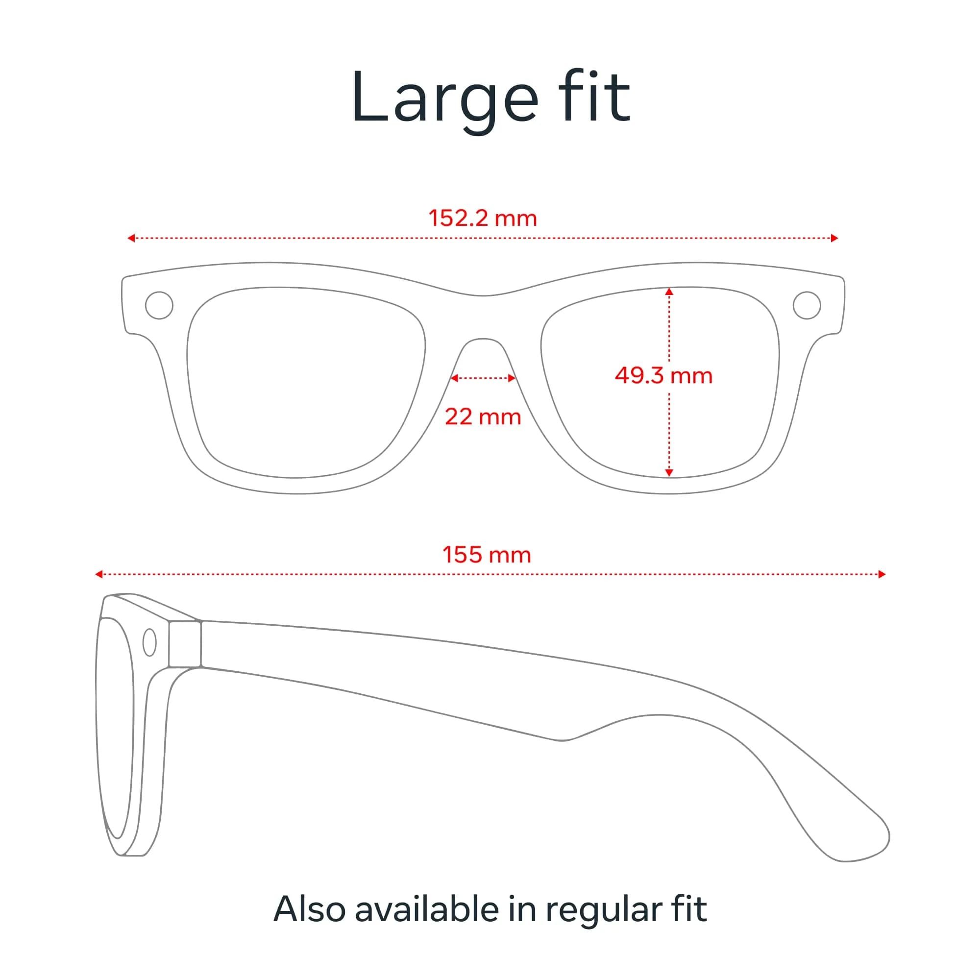 Ray-Ban Meta Wayfarer Smart AI Glasses (Large, Matte Black) | Wearable Technology with Meta AI & Transitions Lenses - view 8