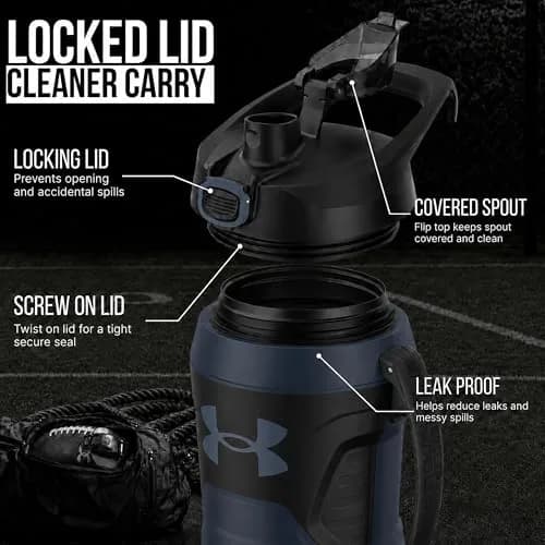 Under Armour 64oz (1.89 L) Insulated Water Bottle with Handle & Fence Hook | Keeps Cold 12 Hours thumbnail 4