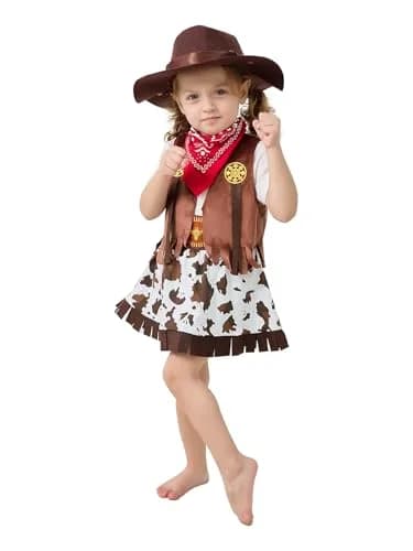 LXKIKMM Kids Western Cowgirl Costume Set 5-6 Years | Cowboy & Cowgirl Halloween Outfit thumbnail 1
