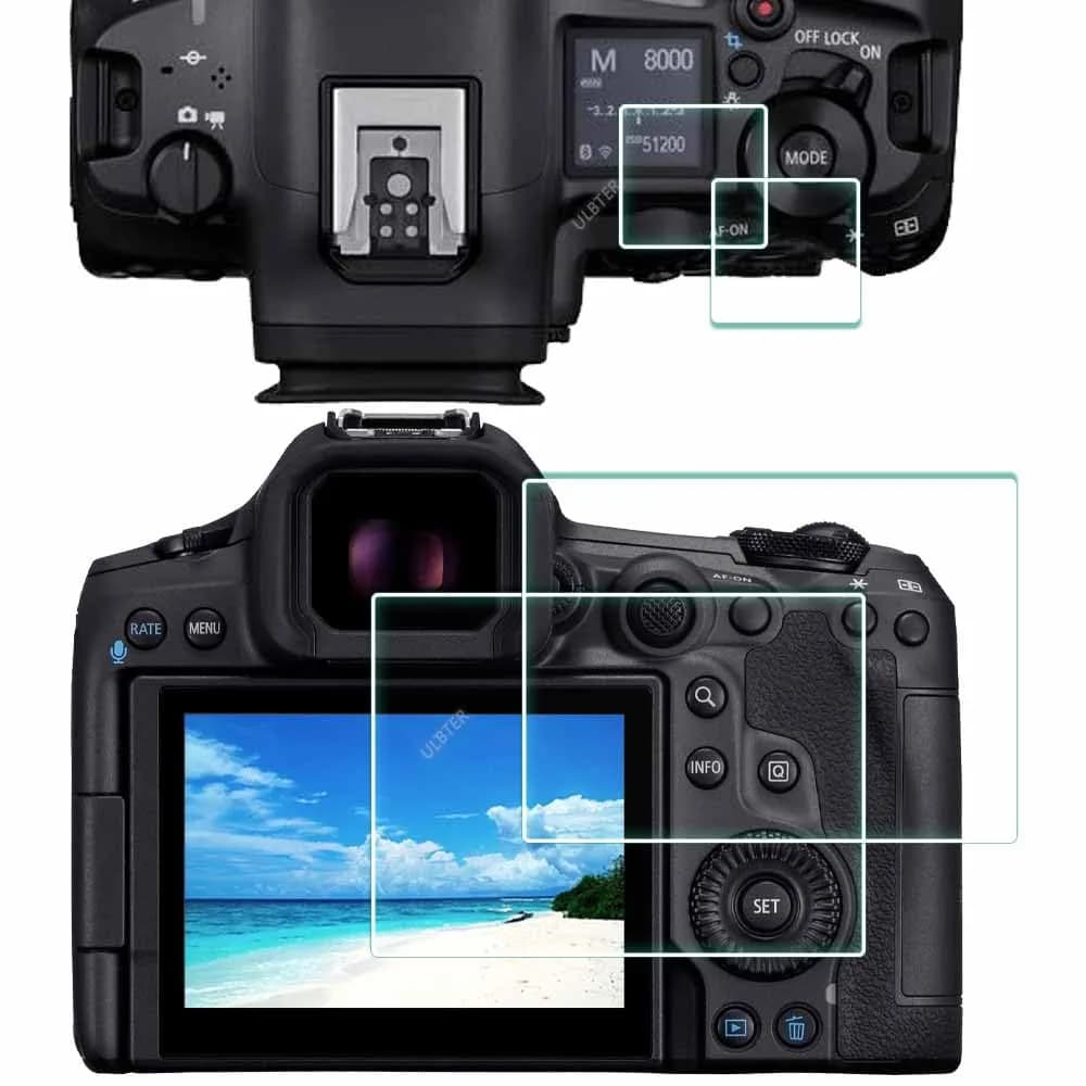 ULBTER Tempered Glass Screen Protector for Canon EOS R5 Mark II LCD + Top Screen | 9H Hardness, 99.99% HD Clarity - main product image