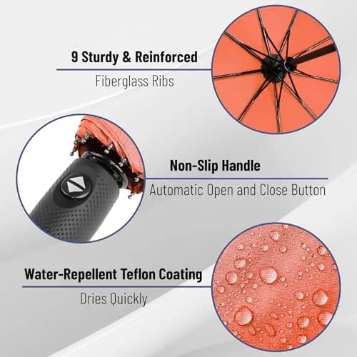 Mr. Pen Windproof Travel Umbrella | 42-inch Canopy, Auto Open & Close, Fiberglass Ribs thumbnail 3