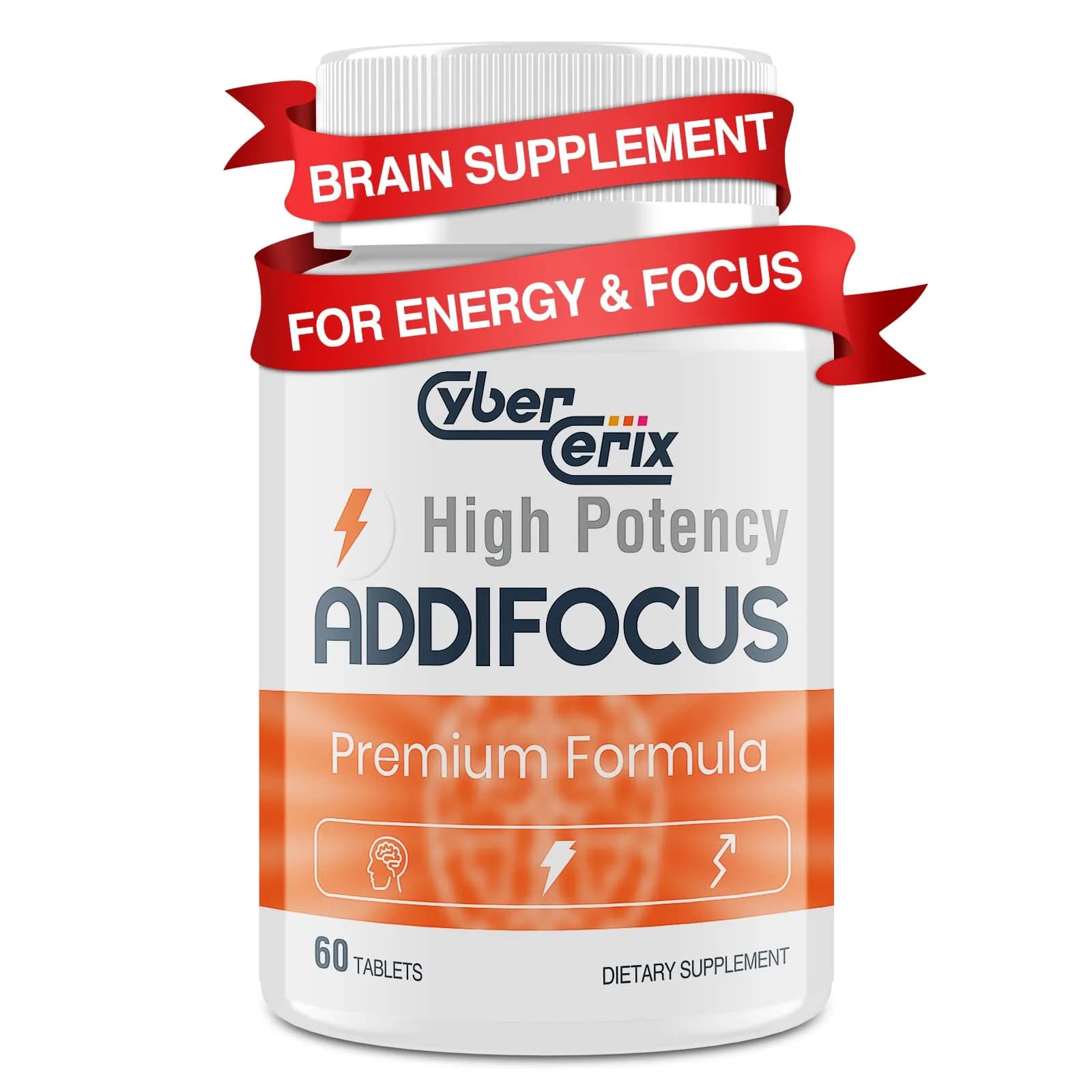 CyberCerix 17-in-1 Brain Supplement for Memory & Focus | Natural Nootropic Tablets for Concentration, Clarity, Energy & Focus - 60 Tablets — No