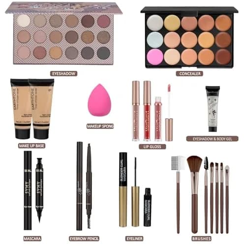 MONRUEVT All-in-One Makeup Kit for Women & Teens | 16-Piece Full Face Cosmetic Set with Brushes thumbnail 2