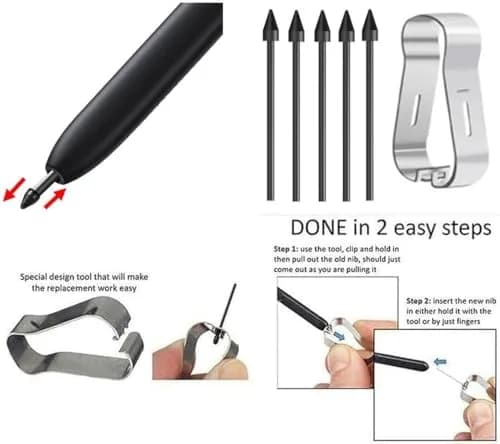 TYHJ S22 Ultra Pen with Bluetooth | 4096 Pressure Sensor, Replacement Tips (Black) for Galaxy S22 Ultra thumbnail 5