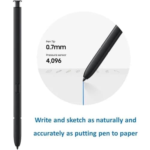 TYHJ S22 Ultra Pen with Bluetooth | 4096 Pressure Sensor, Replacement Tips (Black) for Galaxy S22 Ultra thumbnail 3