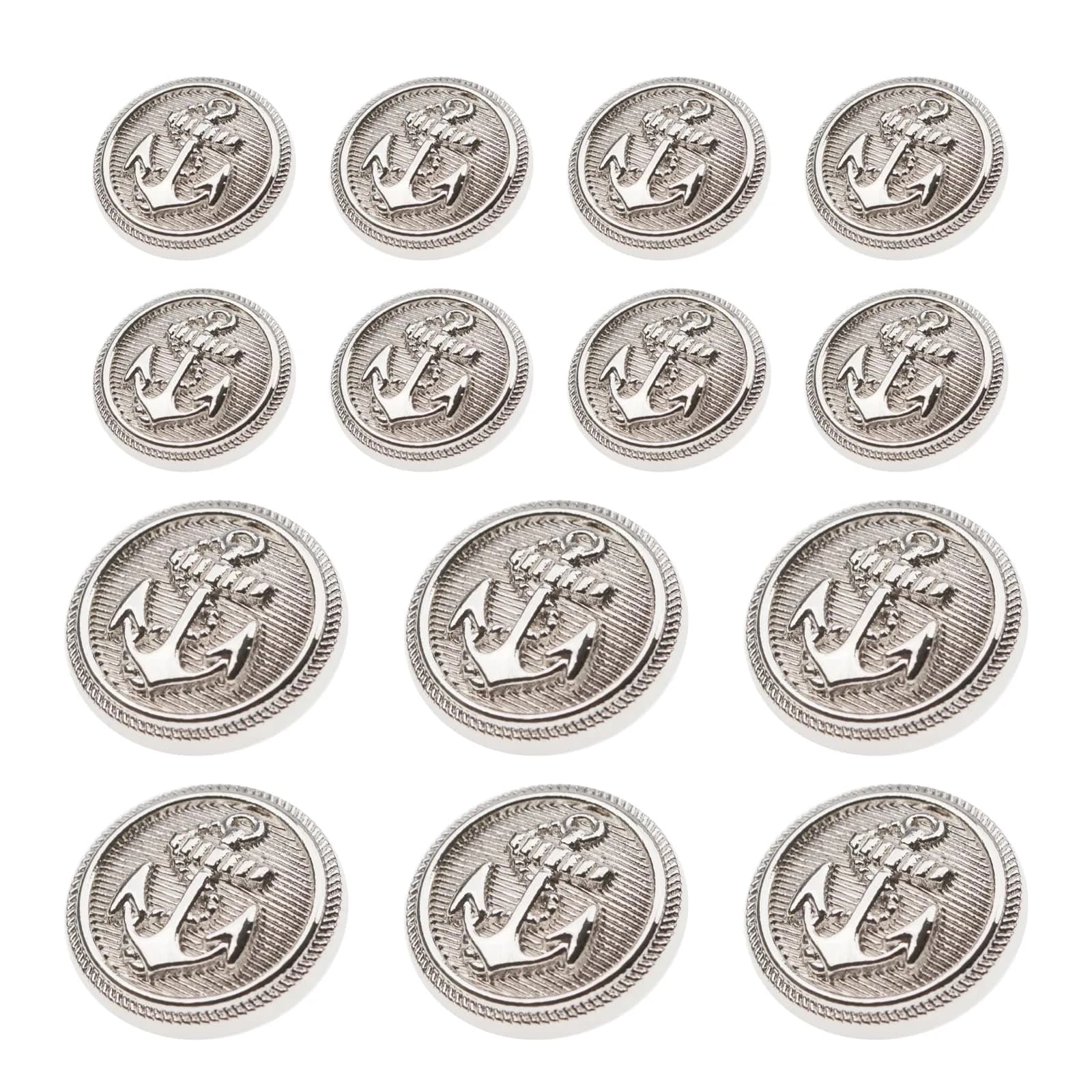 Xentrlologic Silver Metal Blazer Buttons Set 18mm & 23mm | Durable Zinc Alloy for Men Suit & Coat