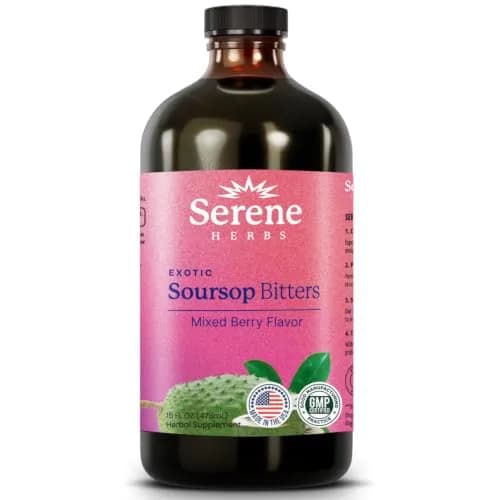Serene Herbs Soursop Bitters Liquid 473ml (16 Fl Oz) | Supports Gut Cleanse & Immune Boost thumbnail 1