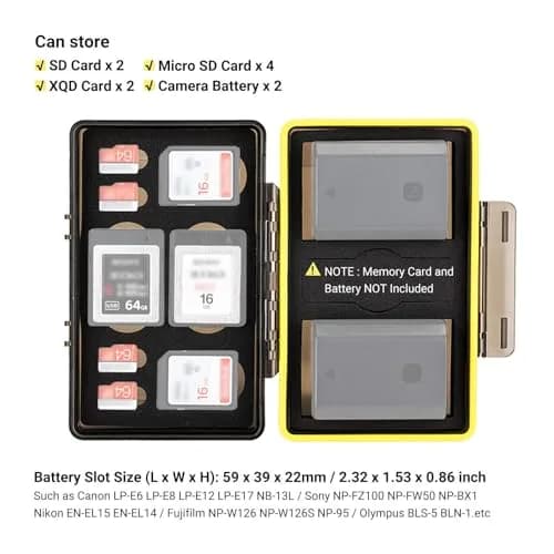 JJC Camera Battery Memory Card Case Water-Resistant & Shockproof | Organizer for Canon Nikon Sony Fujifilm Olympus thumbnail 2