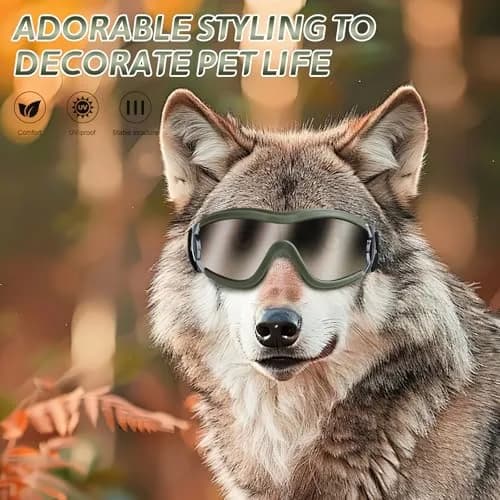 NVTED Dog Sunglasses Goggles for Medium to Large Dogs | UV Protection, Wind & Dust Shield (Green) thumbnail 4