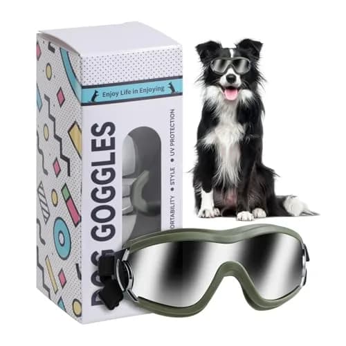 NVTED Dog Sunglasses Goggles for Medium to Large Dogs | UV Protection, Wind & Dust Shield (Green) thumbnail 1