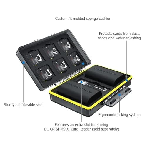 JJC LP-E6 LP-E6N LP-E6NH Battery SD Card Case Holder for 6 SD 2 Battery Water-Resistant Camera Storage (15.99 USD) thumbnail 7