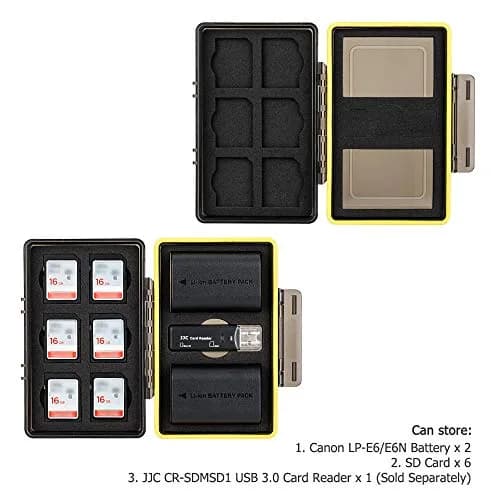 JJC LP-E6 LP-E6N LP-E6NH Battery SD Card Case Holder for 6 SD 2 Battery Water-Resistant Camera Storage (15.99 USD) thumbnail 2