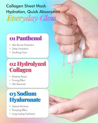 DERMAL 32 Combo Pack Korean Facial Sheet Masks | Hydrating, Brightening, Elasticizing for All Skin Types thumbnail 6