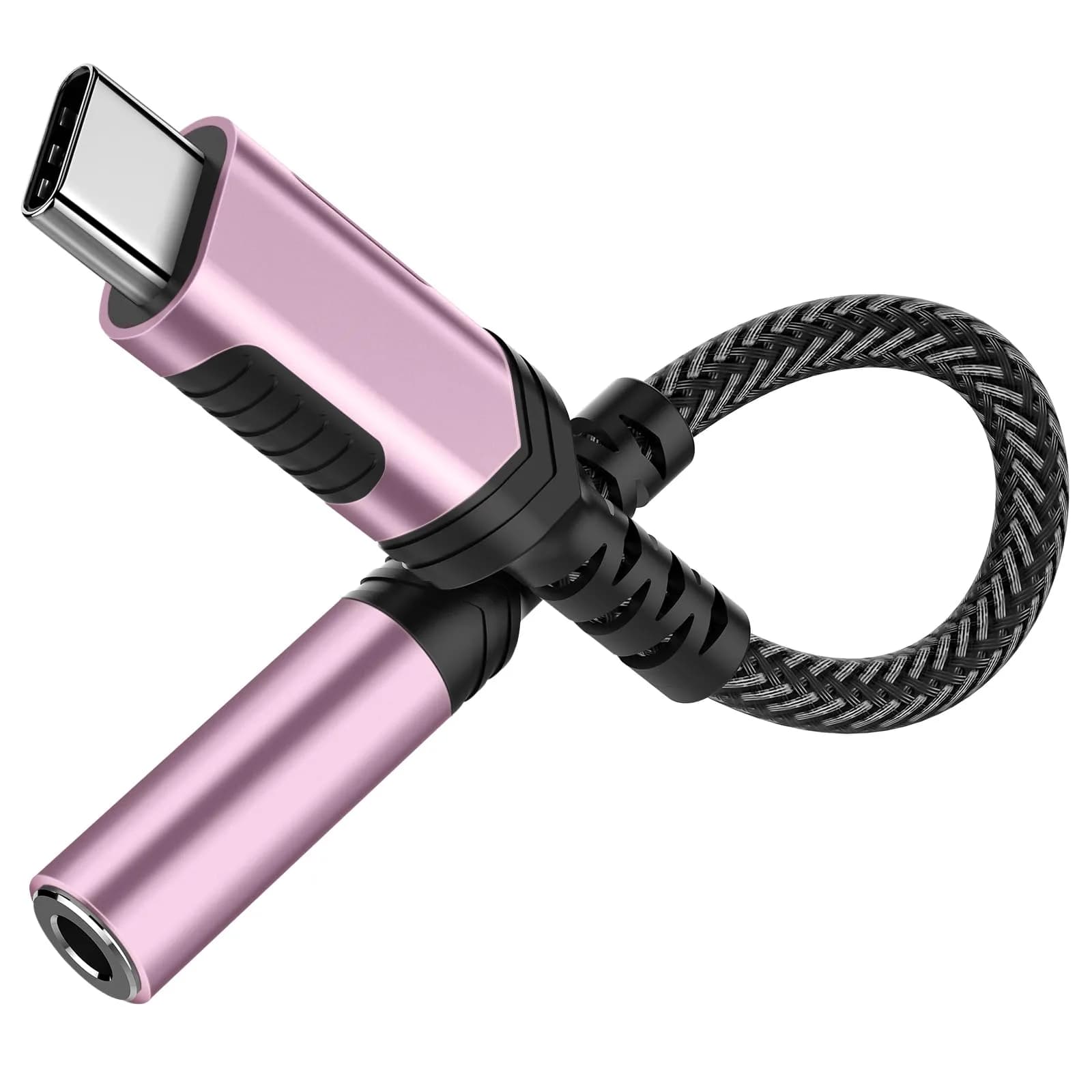 iMangoo USB C to 3.5mm Headphone Adapter | High-Quality DAC, Compact & Durable (≤120 chars) — Rose Gold