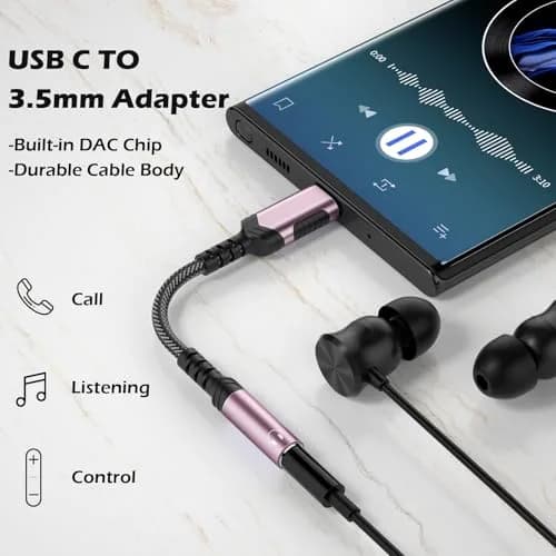iMangoo USB C to 3.5mm Headphone Adapter | High-Quality DAC, Compact & Durable (≤120 chars) thumbnail 2