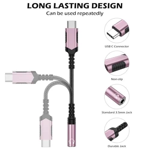 iMangoo USB C to 3.5mm Headphone Adapter | High-Quality DAC, Compact & Durable (≤120 chars) thumbnail 3