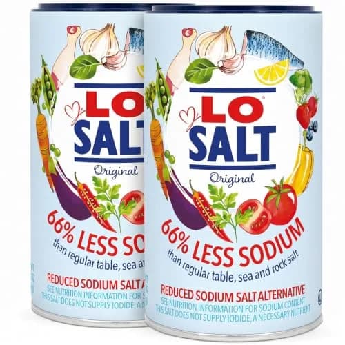 LoSalt Reduced Sodium Salt | Original (non-iodised) | Great Tasting Salt Alternative with 66% Less Sodium (12.25 oz x 2) thumbnail 1