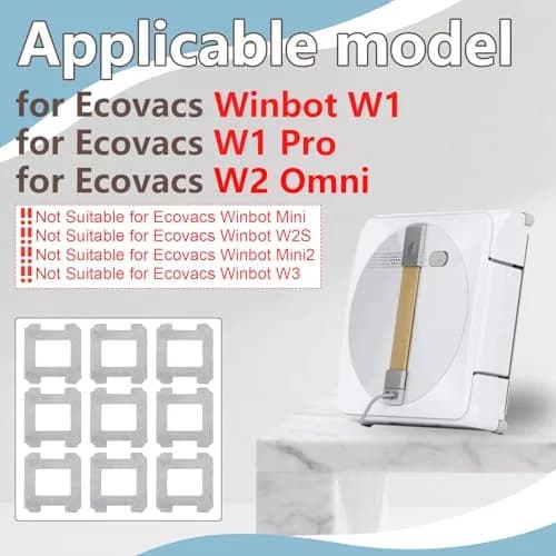 Frexusuent Replacement Mop Pads for Ecovacs Winbot W2 Omni, W1 Pro, W1 Window Vacuum Cleaner (9-Pack) thumbnail 2