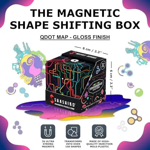 Shashibo DODECA Magnetic Puzzle Cube, Qdot Map, 6.4 cm (2.5 inches) | 100+ Shapes for Focus & Stress Relief thumbnail 2