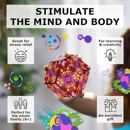 Shashibo DODECA Magnetic Puzzle Cube, Qdot Map, 6.4 cm (2.5 inches) | 100+ Shapes for Focus & Stress Relief thumbnail 3