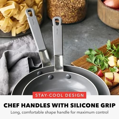 GreenPan x Bobby Flay Stainless Steel 12 Piece Cookware Set | Professional Grade Tri-Ply, PFAS-Free Nonstick, Induction & Oven Safe thumbnail 4