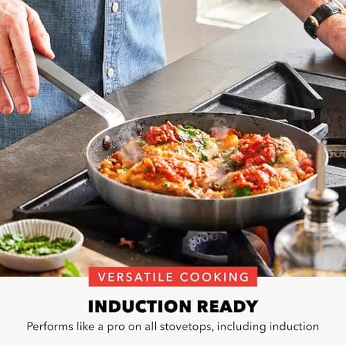 GreenPan x Bobby Flay Stainless Steel 12 Piece Cookware Set | Professional Grade Tri-Ply, PFAS-Free Nonstick, Induction & Oven Safe thumbnail 3