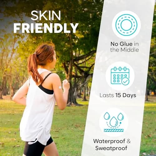 Adamson Freestyle Libre 2 Waterproof Sensor Cover 20 Pack | No Glue, Skin-Friendly, Discreet & Durable thumbnail 5