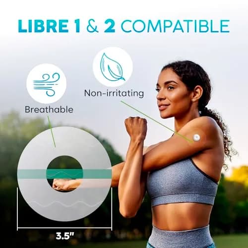 Adamson Freestyle Libre 2 Waterproof Sensor Cover 20 Pack | No Glue, Skin-Friendly, Discreet & Durable thumbnail 2
