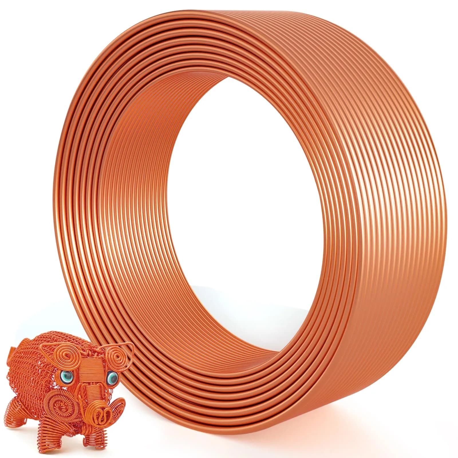 Cruzix Aluminum Craft Wire 12 Gauge (2mm) 34m | Bendable, Rust-Resistant Wire for Jewelry Making & Sculpting — Copper