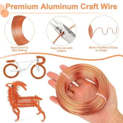 Cruzix Aluminum Craft Wire 12 Gauge (2mm) 34m | Bendable, Rust-Resistant Wire for Jewelry Making & Sculpting thumbnail 4