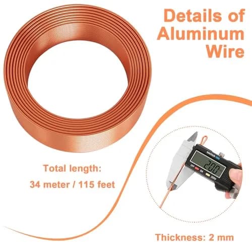 Cruzix Aluminum Craft Wire 12 Gauge (2mm) 34m | Bendable, Rust-Resistant Wire for Jewelry Making & Sculpting thumbnail 3