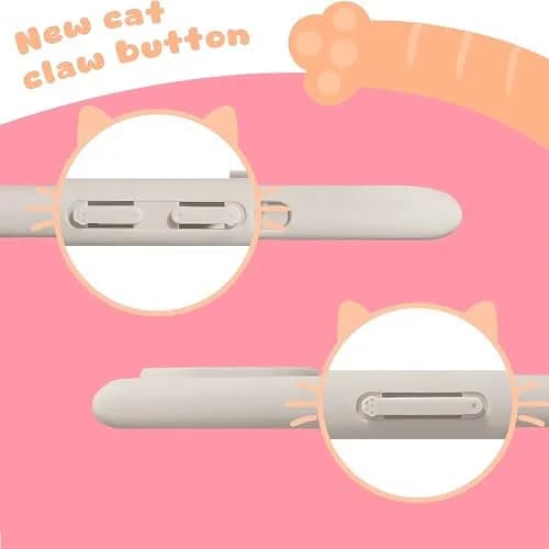 Uioeua Compatible with iPhone 14 Pro Case | Cute Kawaii Cat Cartoon 3D Ears Design | Gray thumbnail 3