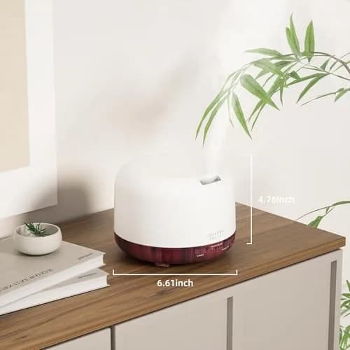 ASAKUKI Essential Oil Diffuser for Home, 500ML Aromatherapy Humidifier with Remote Control & 7 Color LED Lights | 168.9ml (5.74 Fl Oz) Coverage thumbnail 7