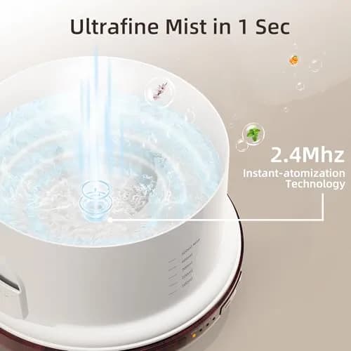 ASAKUKI Essential Oil Diffuser for Home, 500ML Aromatherapy Humidifier with Remote Control & 7 Color LED Lights | 168.9ml (5.74 Fl Oz) Coverage thumbnail 3