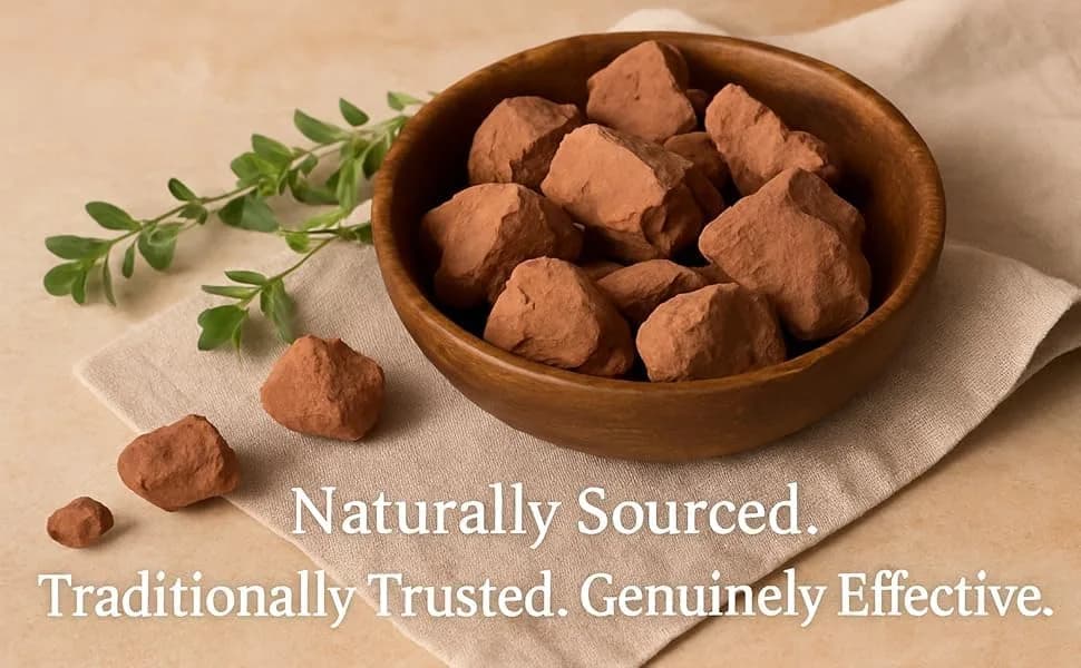 EcoVista Natural Red Edible Clay Chunks | Organic, Pure, 4 oz (114gm), Ideal for Eating & Skin Care thumbnail 3