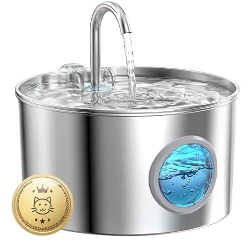 GIOTOHUN Cat Water Fountain Stainless Steel 2.2L | Quiet, Durable & Easy to Clean thumbnail 1