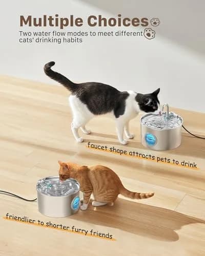 GIOTOHUN Cat Water Fountain Stainless Steel 2.2L | Quiet, Durable & Easy to Clean thumbnail 6