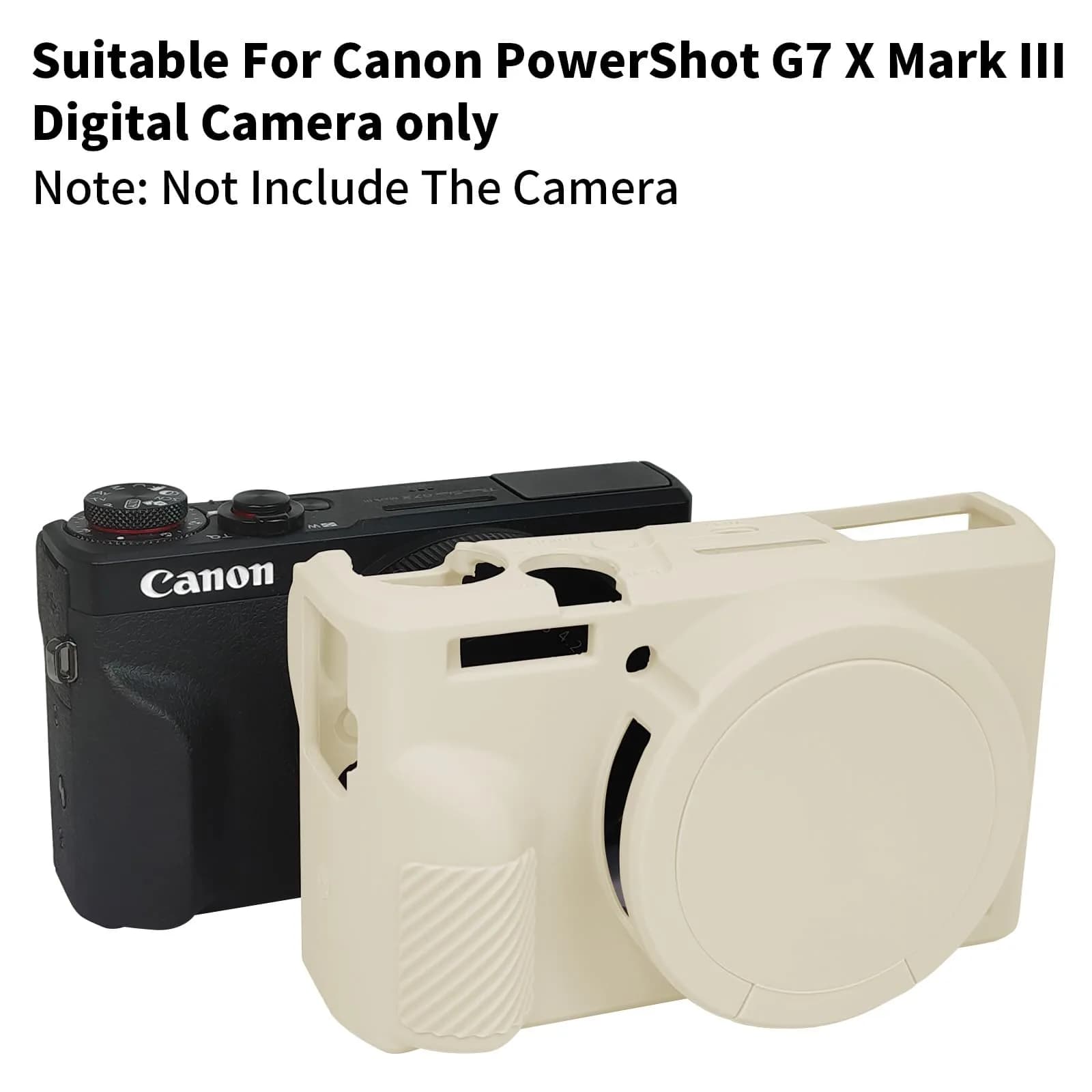 Easy Hood Silicone Camera Case for Canon G7X Mark III (Beige) | Enhanced Grip & Shock Absorption - view 5