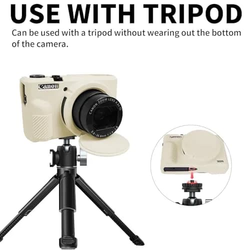 Easy Hood Silicone Camera Case for Canon G7X Mark III (Beige) | Enhanced Grip & Shock Absorption thumbnail 6