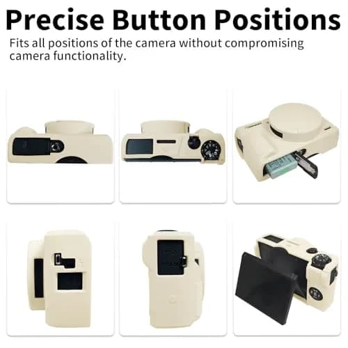 Easy Hood Silicone Camera Case for Canon G7X Mark III (Beige) | Enhanced Grip & Shock Absorption thumbnail 7