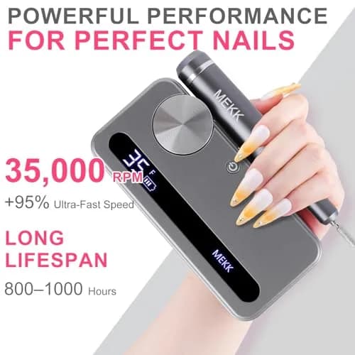 MEKK Professional Cordless Nail Drill 35000RPM E-File | Salon-Grade Performance for Acrylic Gel Nails thumbnail 4