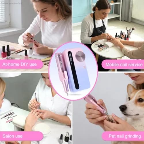 MEKK Professional Nail Drill 35000RPM with LCD Display & 12 Bits | Cordless E-File for Acrylic Gel Nails thumbnail 8