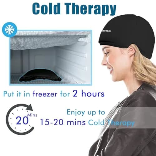 sfiocoopck Cold Cap for Chemotherapy Patients, Migraine Ice Hat 360° Fit | Scalp Cooling for Hair Loss Prevention thumbnail 4