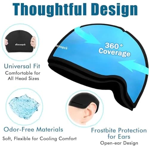 sfiocoopck Cold Cap for Chemotherapy Patients, Migraine Ice Hat 360° Fit | Scalp Cooling for Hair Loss Prevention thumbnail 5