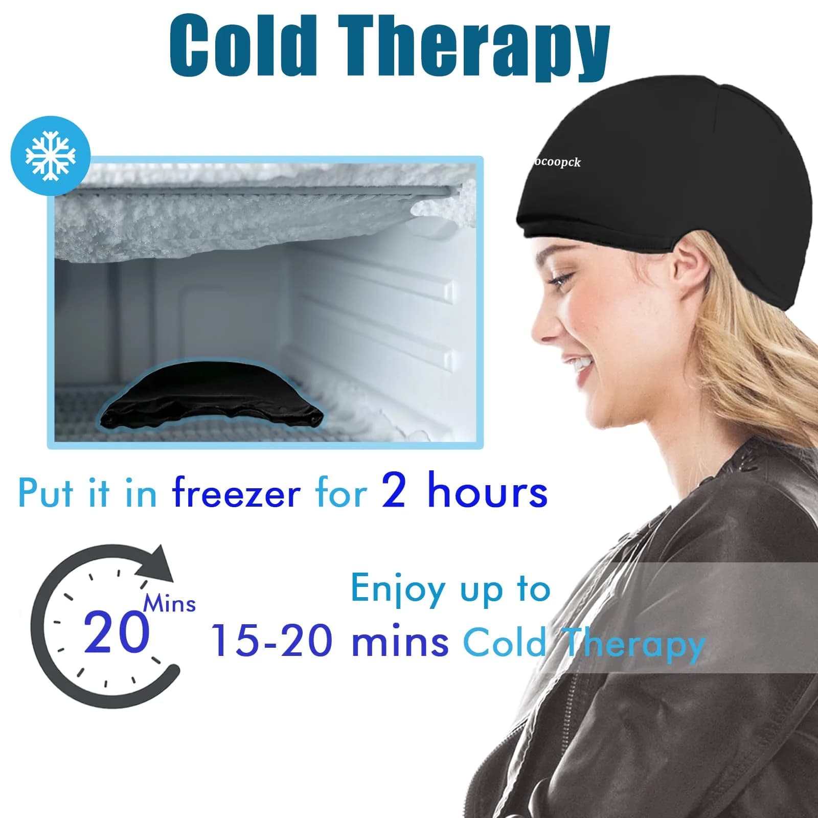 sfiocoopck Cold Cap for Chemotherapy Patients, Migraine Ice Hat 360° Fit | Scalp Cooling for Hair Loss Prevention - view 4