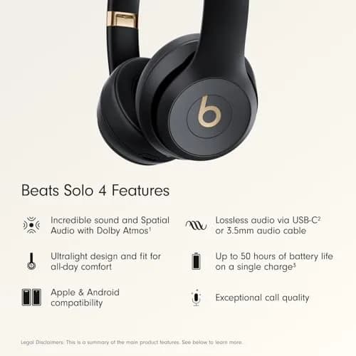 Beats Solo 4 Wireless On-Ear Bluetooth Headphones | Up to 50-Hour Battery, Apple & Android Compatible thumbnail 2